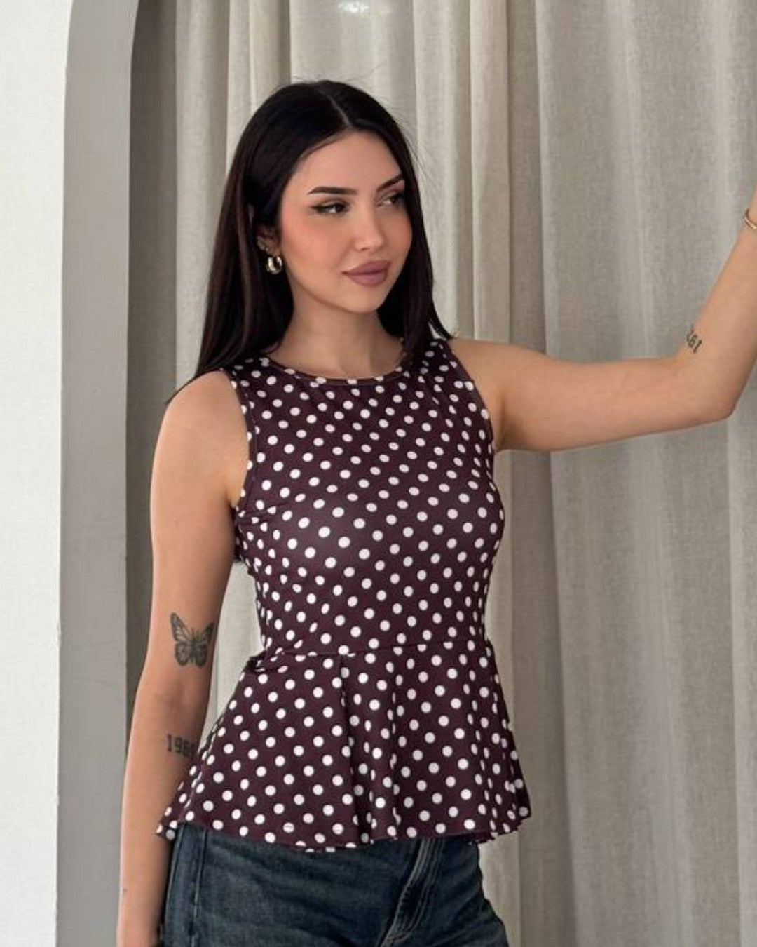 Femme Polka Flare Top