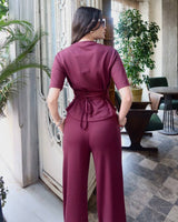 Fitted Top Wide-Leg Set