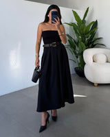 Flowy Midi Skirt + Belt