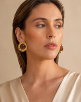 Glass Medallion Earrings