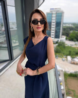 Gold Accent Midi Dress