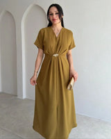 Gold Detail Midi Dress