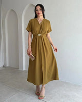 Gold Detail Midi Dress