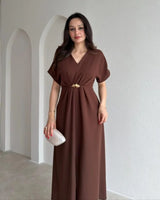 Gold Detail Midi Dress