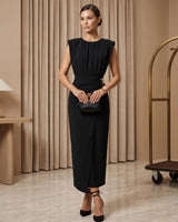 Gold Detail Wrap Dress