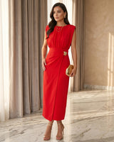 Gold Detail Wrap Dress
