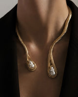 Gold Tone Necklace With Pearl Detail