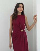 Golden Drape Maxi Dress