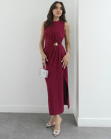 Golden Drape Maxi Dress
