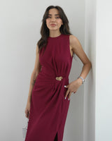Golden Drape Maxi Dress