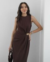 Golden Drape Maxi Dress