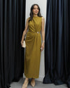 Golden Drape Maxi Dress