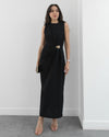 Golden Drape Maxi Dress