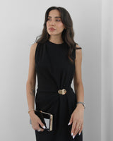 Golden Drape Maxi Dress