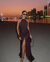 Golden Hour Halter Maxi Dress