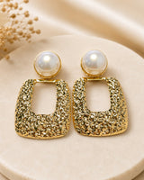 Golden Pearl Statement Earrings