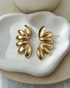 Golden Petal Statement Earrings