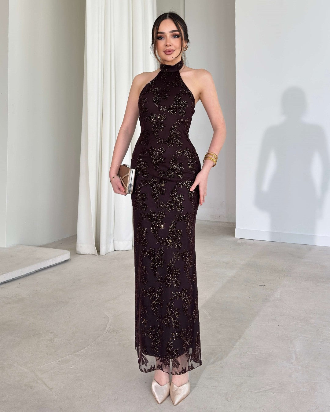 Halter Neck Glam Dress