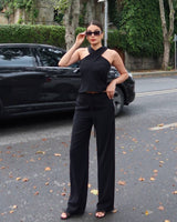 Halter Neck Two-Piece Set
