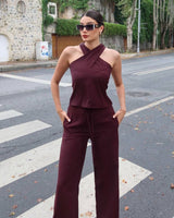 Halter Neck Two-Piece Set