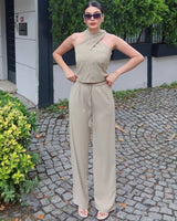 Halter Neck Two-Piece Set