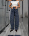 High-Waist Panel Jeans
