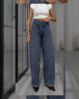 High-Waist Panel Jeans