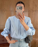 Lace Collar Statement Shirt