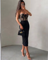 Lace Corset Midi Dress