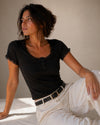 Lace-Detail Fitted Tee