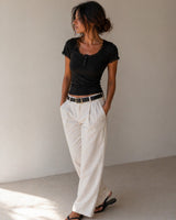 Lace-Detail Fitted Tee