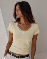 Lace-Detail Fitted Tee
