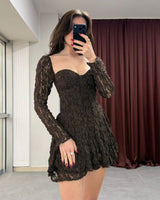 Lace Flare Mini Dress