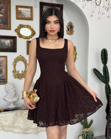 Lace Sculpted Mini Dress