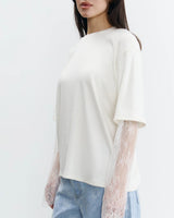 Lace Sleeve Statement T-Shirt