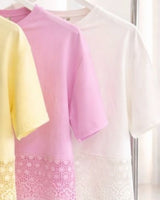 Lace Trim Cropped T-Shirt