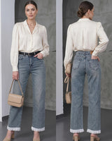 Lace Trim Denim