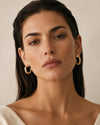 Lattice Pavé Gold Hoops