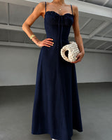 Linen Corset Maxi Dress