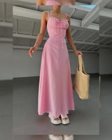Linen Corset Maxi Dress