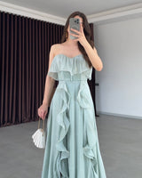Lisa Ruffle Corset Gown