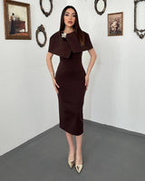 Louvre Cape Midi Dress