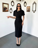 Louvre Cape Midi Dress