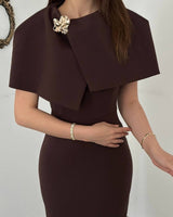 Louvre Cape Midi Dress