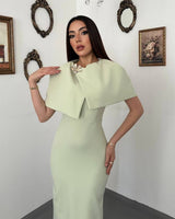 Louvre Cape Midi Dress