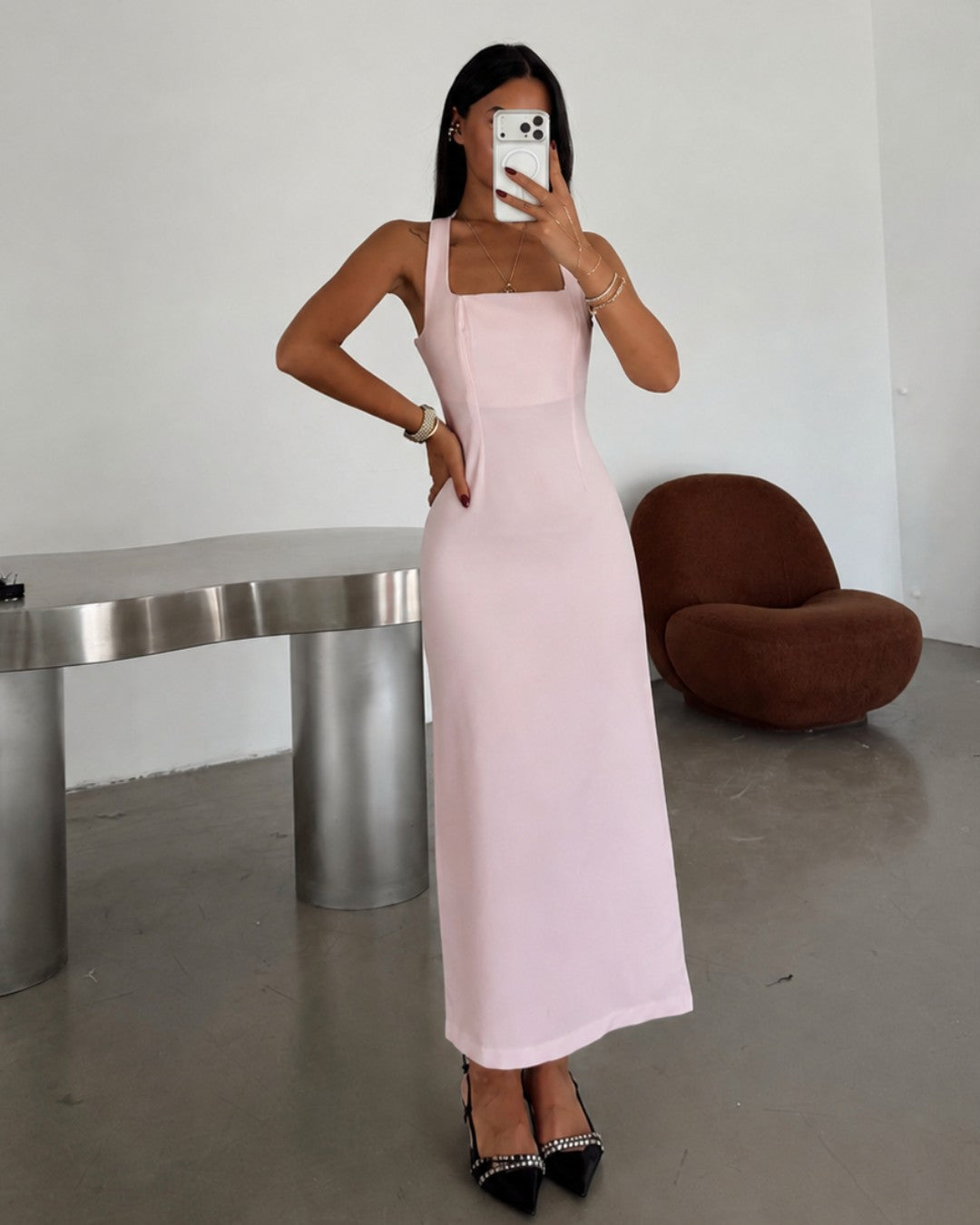 Lureva Square-Neck Dress