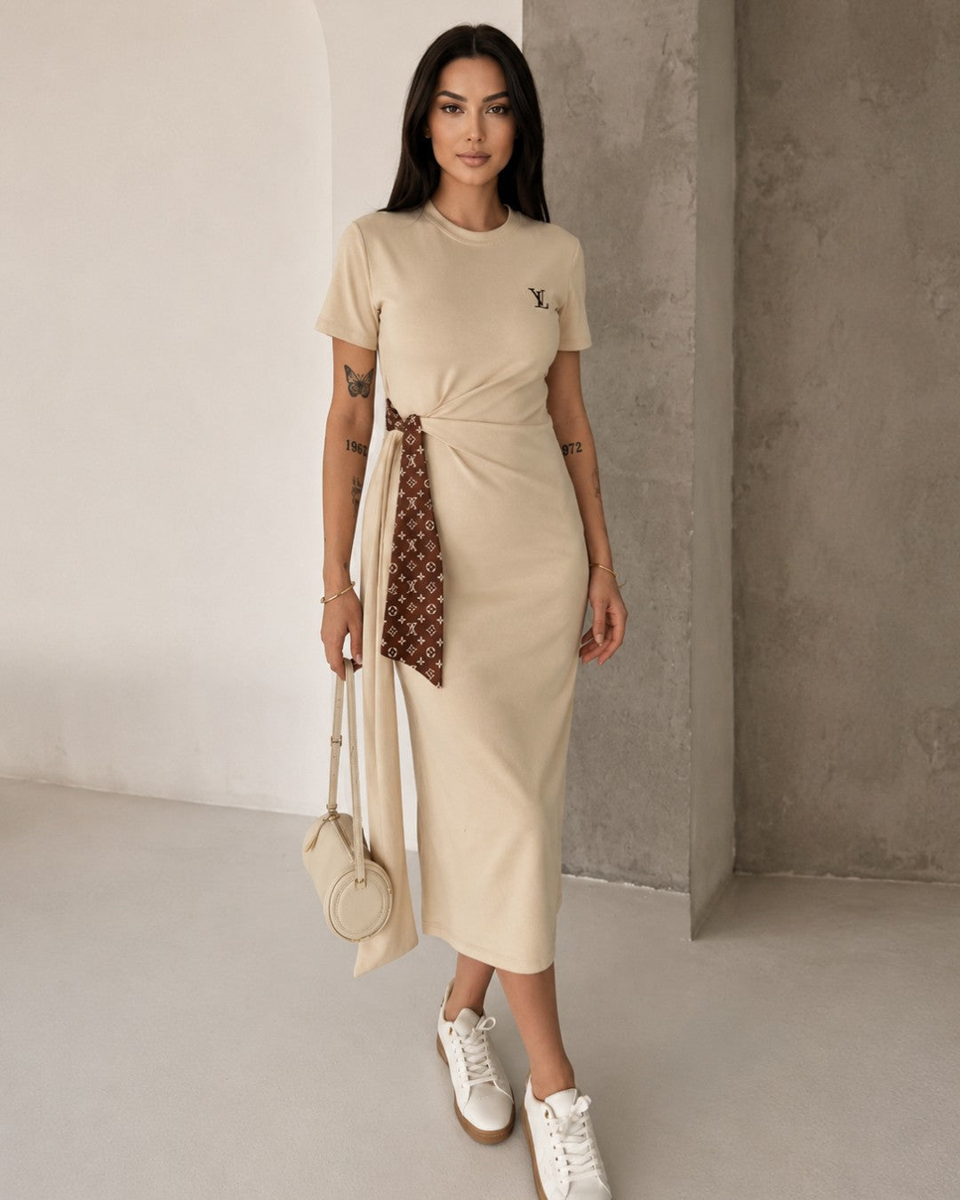 Luxe Contour Midi Dress
