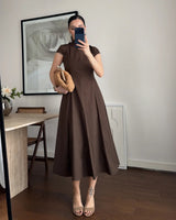 Marielle High-Neck Midi Dress