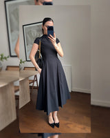 Marielle High-Neck Midi Dress