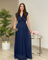Midnight Grace Wrap Maxi Dress
